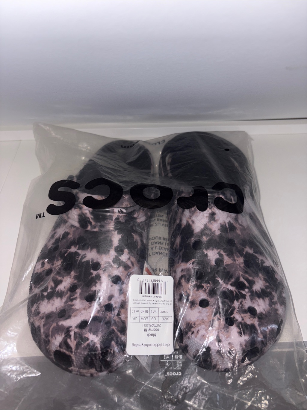 Crocs Tie-Dye Clog Bleach Gray, Lilac And Black